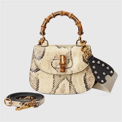 gucci python pop bamboo bag|gucci snakeskin bag.